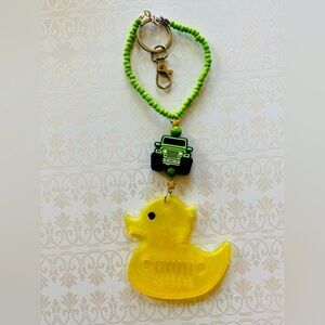 Handmade Resin Duck Jeep Rearview Mirror Charm- Keychain- Backpack - Purse Charm
